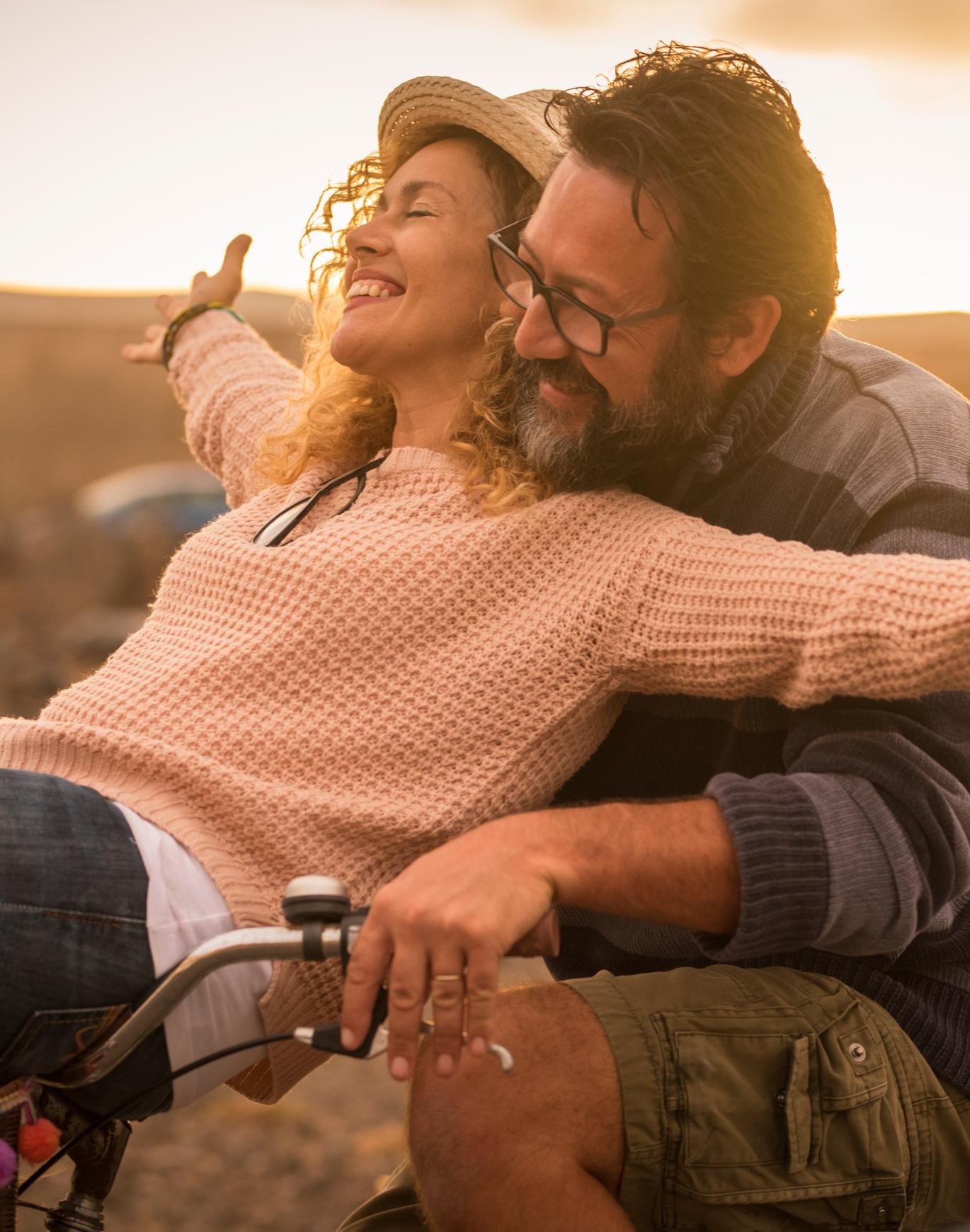 a man and woman kissing