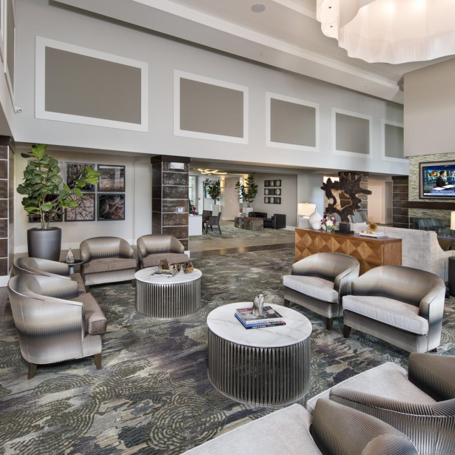 a living room with a fireplace